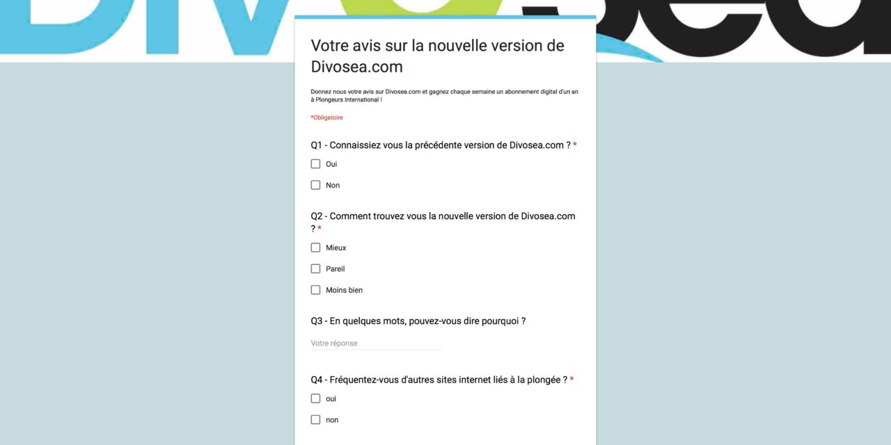 Gagnez des abonnements à Plongeurs International !